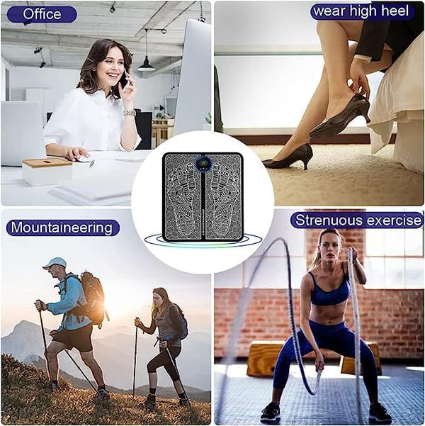 6931  Ems Foot Massager Electric Feet Massager Deep Kneading Circulation Foot Booster For Feet And Legs Muscle Stimulator Folding Portable Electric Massage Machine